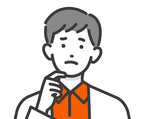 悩んでいる様子